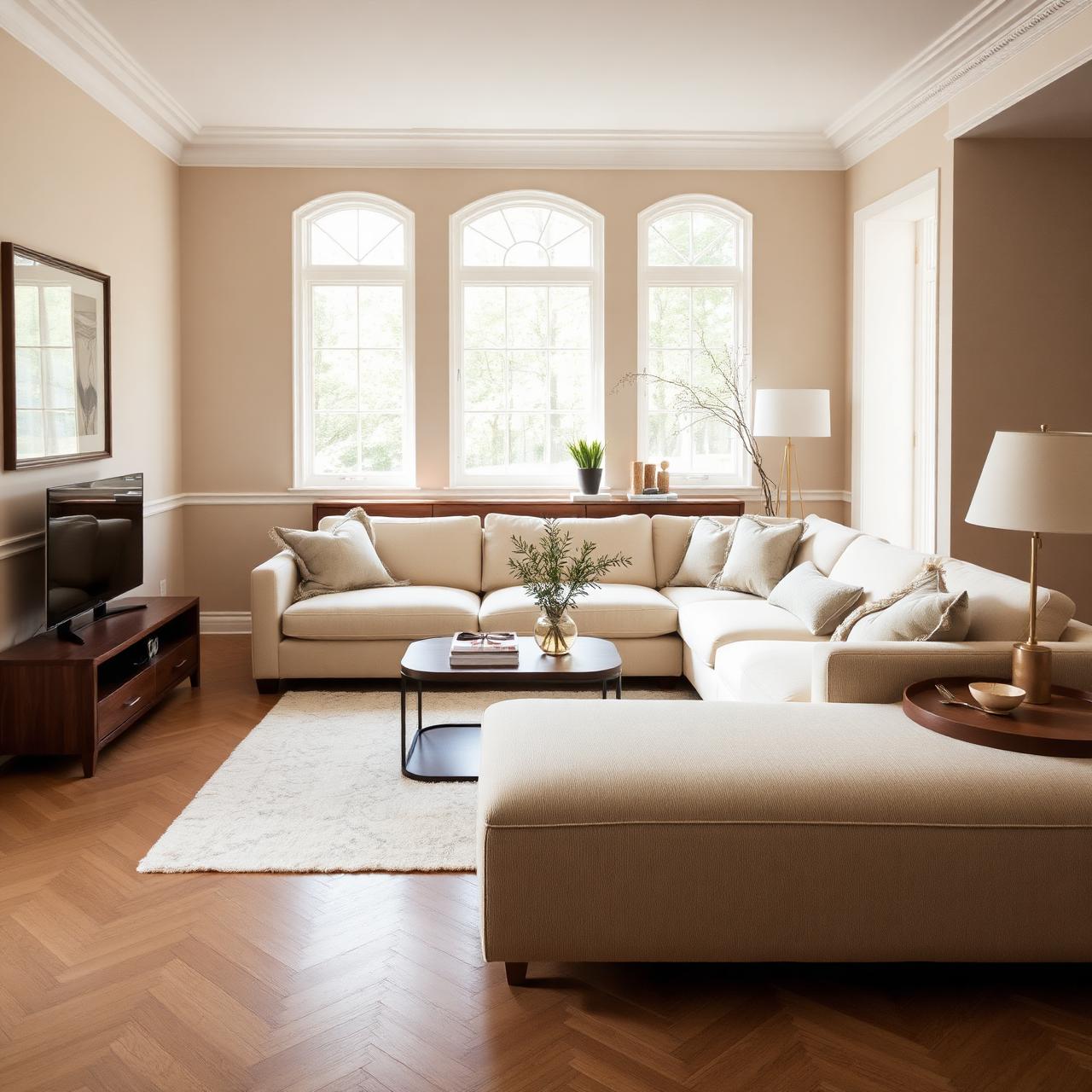 Cinematic luxury sofa composition